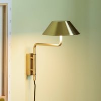 Hübsch COVER LED wall lamp, brass-coloured, 30 cm projection, metal