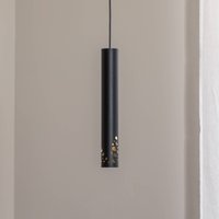 Luminex Tibia pendant light, 1-bulb, black, steel, GU10