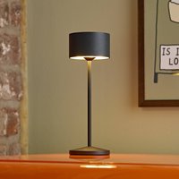 Sigor LED rechargeable table lamp Veluna, black, height 25 cm IP44 dimmable CCT
