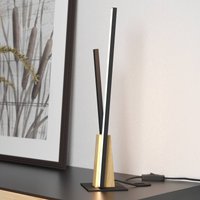 EGLO Lampe de table LED Panagria, noir avec détails en bois