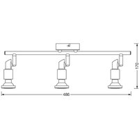 OSRAM ceiling spotlight, silver, metal, 3-bulb, GU10 LED, 2,700 K
