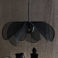 Markslöjd Hänglampa Styrka, Ø 75 cm, svart/rökgrå, bananfiber