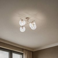 Domiluce Zoe ceiling light, beige, length 51 cm, glass, 4-bulb, E14