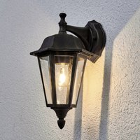 Lindby Lamina outdoor wall light, socket at bottom, lantern, E27