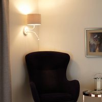 Duolla Roller wall light, bouclé, white/cream, reading light