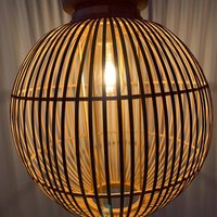 Globo Hildegard pendant light made of bamboo, Ø 30 cm