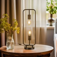 Lucande Tornike table lamp, 2-bulb, iron