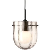 Gubi Seine pendant light, antique brass, smoke grey glass