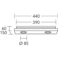 HerzBlut Plafonnier Lennon, 44 cm, à 2 lampes, bois, GU10