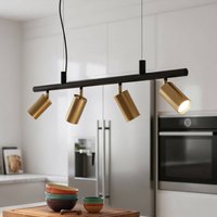 Ideallux Ideal Lux hänglampa Dynamite mässing/svart metall 4 lampor.