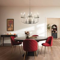 KICHLER Capitol Hill chandelier, 12-bulb, brushed nickel