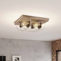 Envostar Neptuna ceiling light, square, 4-bulb.
