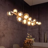PURE E-Popup LED hanging light, bronze, glass, CCT, 18-flg.