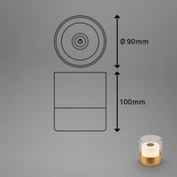 Briloner 7483 LED battery table lamp IP44 dimmer, gold