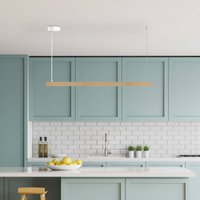 Aluminor Linha LED pendant light, beech wood, 100 cm