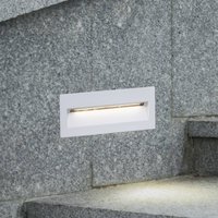Lucande LED-vägginbyggnadslampa Loya, 23 x 8 cm, vit, IP54