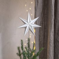 STAR TRADING Isa treetop paper star white with a metal spiral