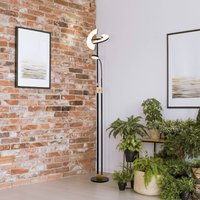 Searchlight Lampadaire LED Gio, laiton satiné/noir