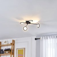 Lindby LED-taklampa Manel, svart, järn, 60 cm lång