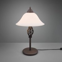 Trio Lighting Rustica table lamp with cord switch, rust