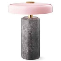 DESIGN BY US Trip LED rechargeable table lamp, grey / pink, marble, glass, IP44