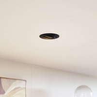 PRIOS takinbyggnadslampa Fibur, svart, zink, Ø 8,2 cm, 3-pack