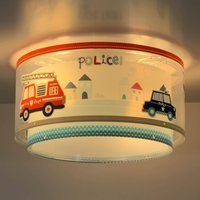 Dalber Police ceiling light, blue/white, Ø 33 cm