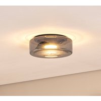 Argon Taklampa Titania, rökgrå/svart, glas, Ø 25 cm