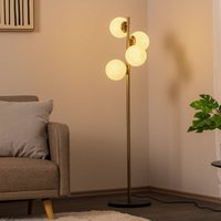 Opviq Golvlampa Faze, guldfärgad, glas, 130 cm, 4 lampor, E27