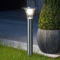 Lindby Jolin solar LED ground spike light, 66 cm, stainless steel