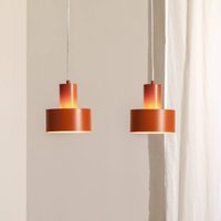 SIGMA Rif 2 pendant light, brick red, 2-bulb, linear, steel