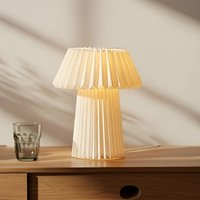 Lindby bordslampa Magali, vit, papper, Ø 34 cm, E14