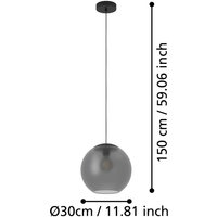Stars of Light Arangona pendant light, grey, Ø 30 cm, glass