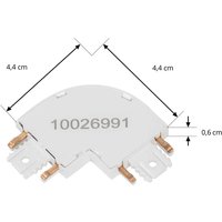 Lindby L-connector Lumaro, white, 90°, rounded