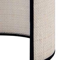Euluna vägglampa jute, vit/svart, halvrund, höjd 24 cm