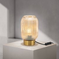 ORION Bordslampa Carneval, bärnsten, glas, höjd 23,5 cm, E27