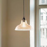 Opviq Hänglampa Dilberay 327-S 1 lampa, bärnstensfärgad/svart glas, Ø 28 cm