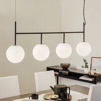 Audo Copenhagen Audo LED-pendellampa TR Bulb, 4-flänsad, svart/opal, glas