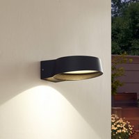 Lindby LED-utomhusvägglampa Jesiba, antracit, aluminium, Ø 16cm