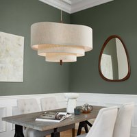 MARKET SET Pebble textile hanging light, cream, Ø 78 cm
