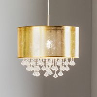 Globo Amy pendant light with plastic crystals, gold