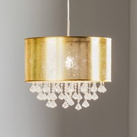 Globo Pendellampa Amy med plastkristaller, guld