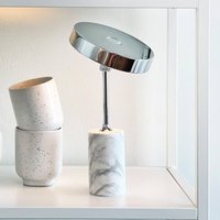 Dyberg Larsen Starlight LED rechargeable table lamp, chrome/white