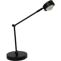 Lindby bordslampa Jyla, svart, lins, 4200K, GX53, järn