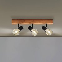 EGLO Townshend ceiling lamp 3 made of wood 3-bulb black