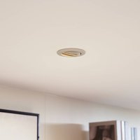 PRIOS Plafonnier encastré Fibur, beige, zinc, Ø 8,2 cm, lot de 3