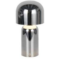 Searchlight LED-batteridriven bordslampa Niko, kromfärgad, höjd 26 cm, metall