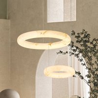 Zambelis LED pendant light 2543, white, Ø 49 cm, alabaster, dimmable