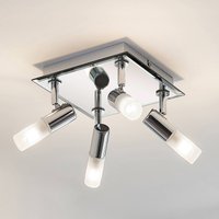 Lindby badrumstaklampa Zela, 32 cm, krom, 4 lampor, IP44