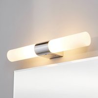 Lindby spegellampa Ziva, uttag, vit, glas, IP44